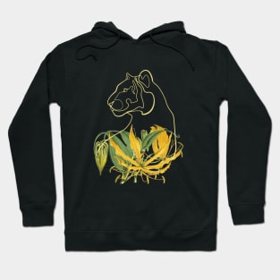 Yellow Lily Line Art Turned Tiger Head Hoodie
